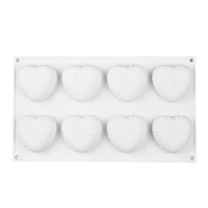 8 Cavities Silicone Cake Mold Nonstick Heat Resistant Reusable Baking Tools Birthday Christmas Bakeware Mini Heart Mould Silicone Mold For Chocolate 8 Cavities 3D Heart Molds For Chocolate Cake Mold Tray