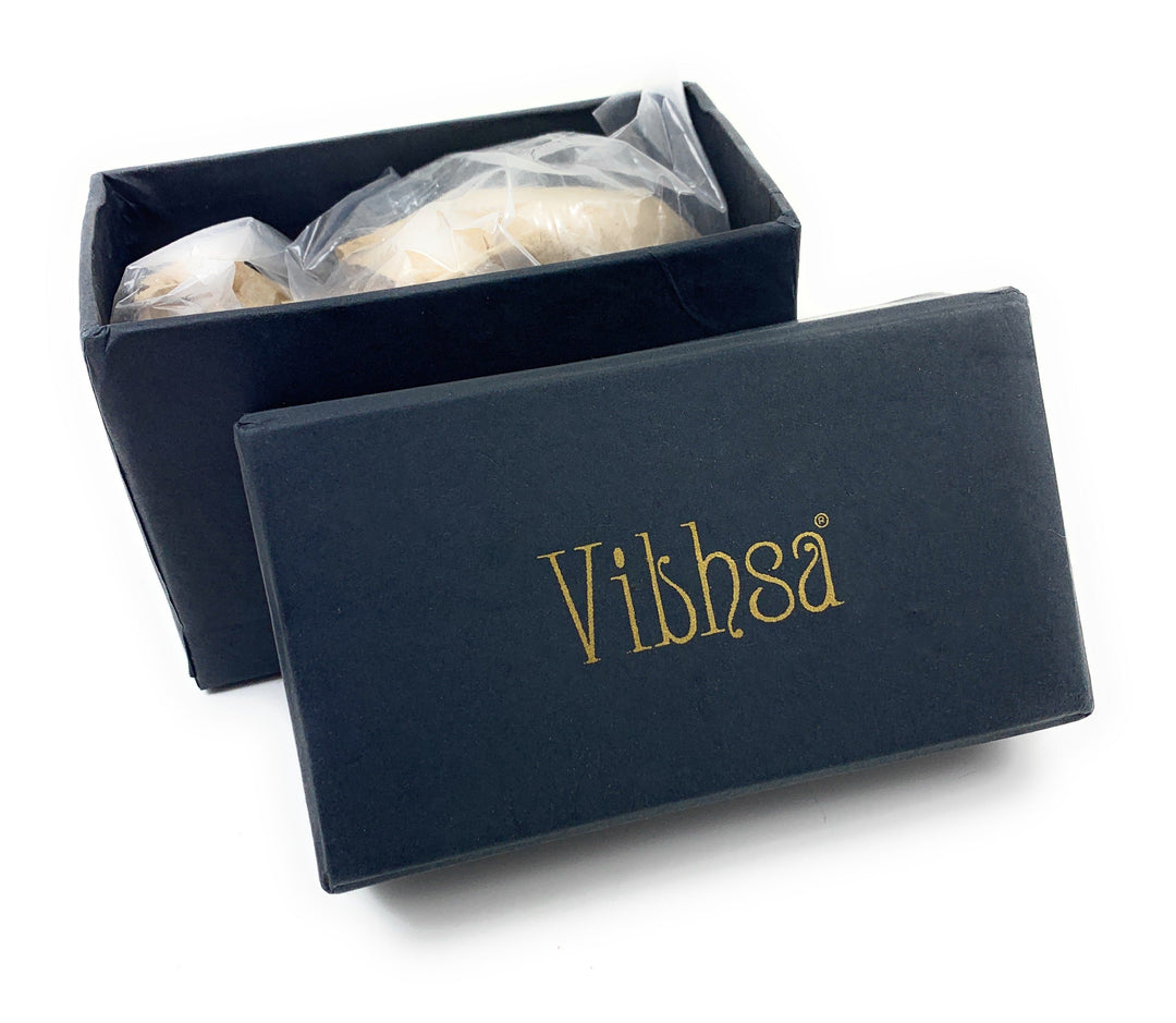 Vibhsa branded gift box with tissue-wrapped items inside