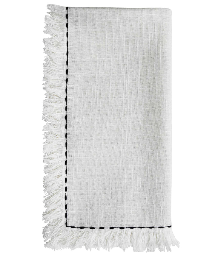 Cotton Napkins with Black Embroidery (Set of 4)