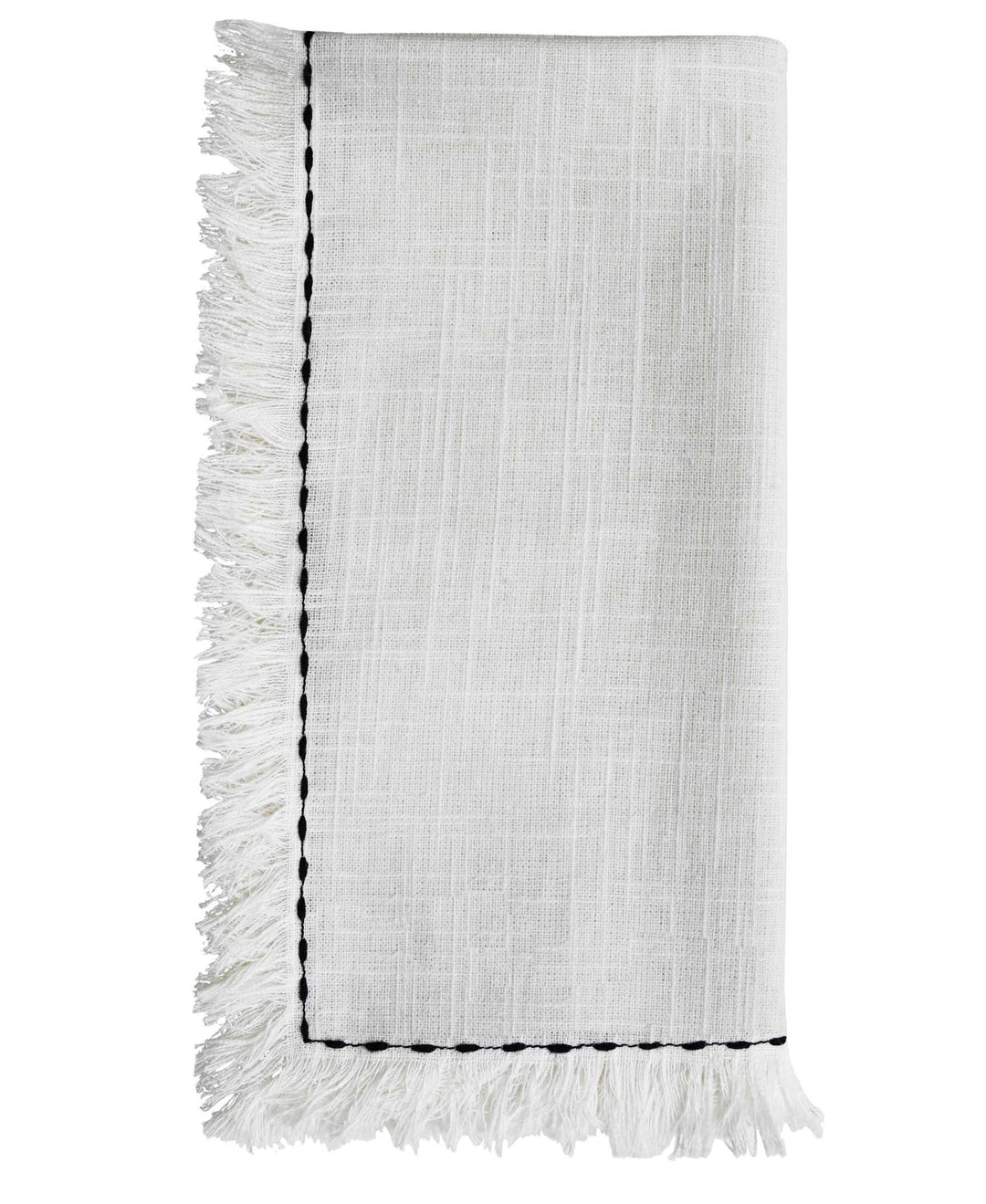 Cotton Napkins with Black Embroidery (Set of 4)