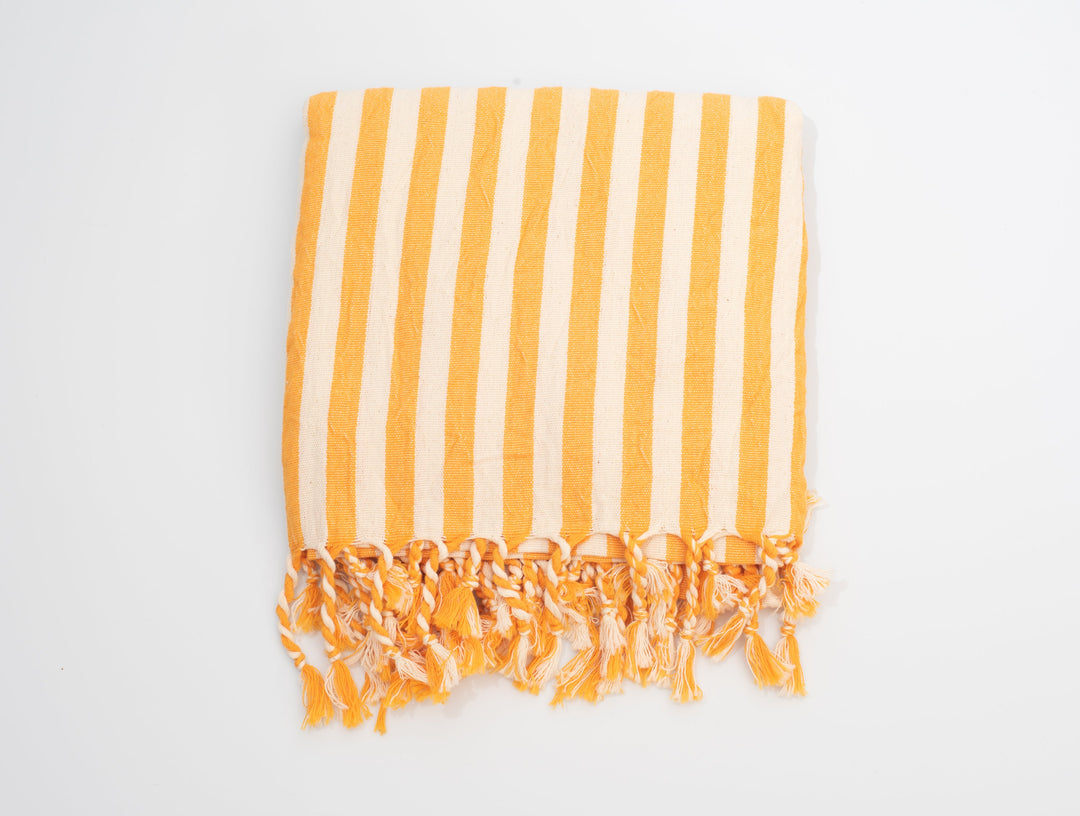Girit Yellow Cotton Linen Towel