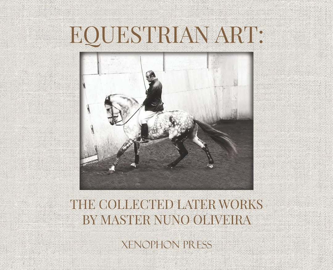 Equestrian art book cover with rider on speckled horse, 'Collected Later Works'.