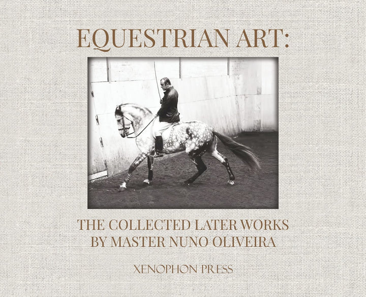 Equestrian art book cover with rider on speckled horse, 'Collected Later Works'.