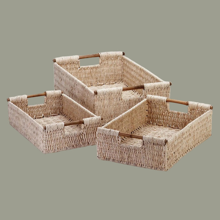 Woven Corn Husk Nesting Baskets