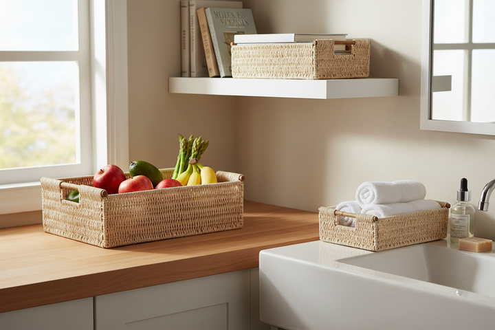 Woven Corn Husk Nesting Baskets