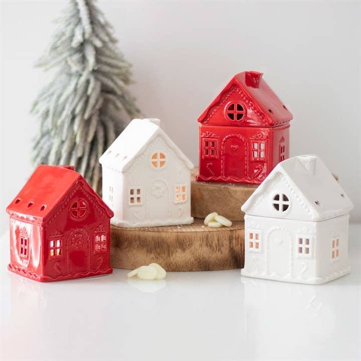 White Gingerbread House Tealight Wax Warmer