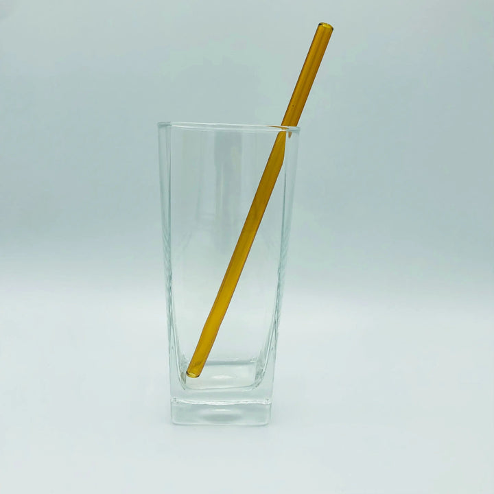 8-inch bent straw with yellow-gold finish