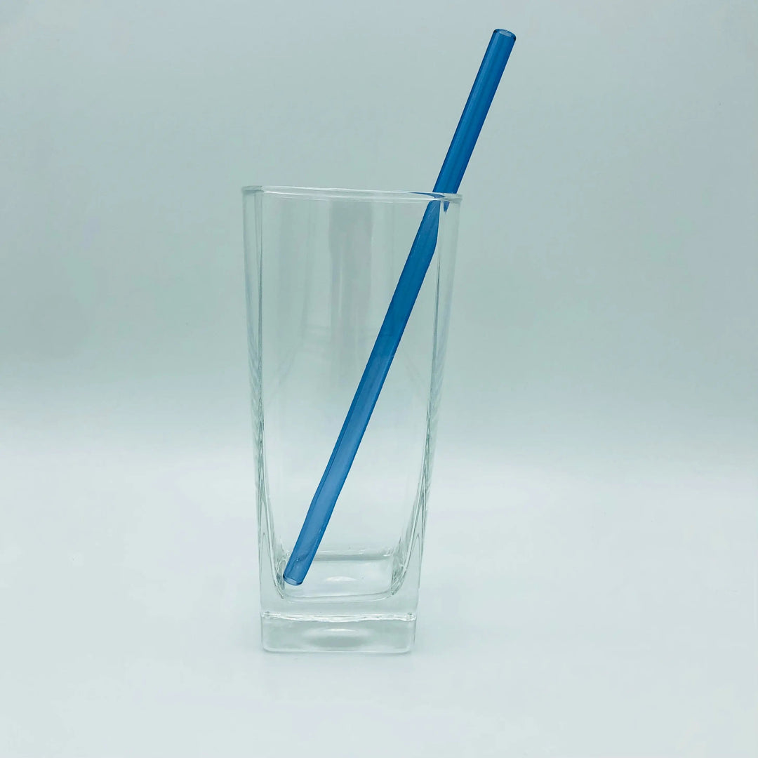8-inch bent straw with royal blue finish