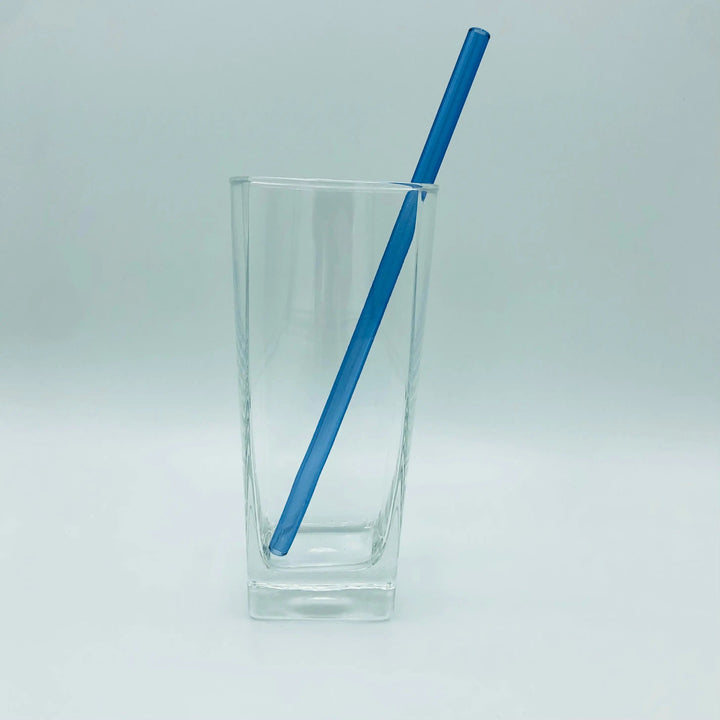 8-inch bent straw with royal blue finish