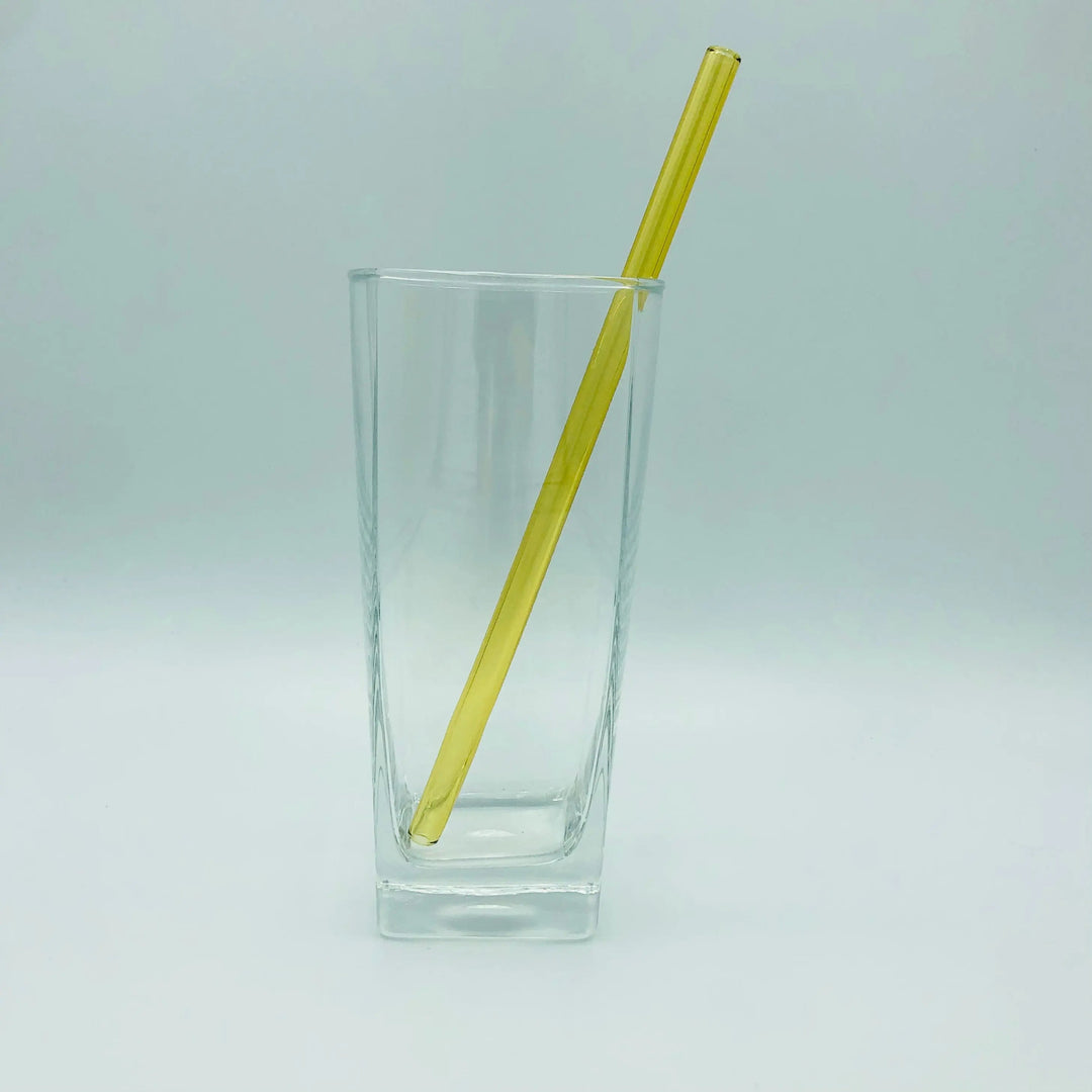 8-inch bent straw with yellow-green finish