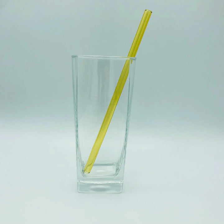 8-inch bent straw with yellow-green finish