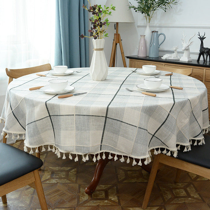 Cotton-Linen Round Table Cloth