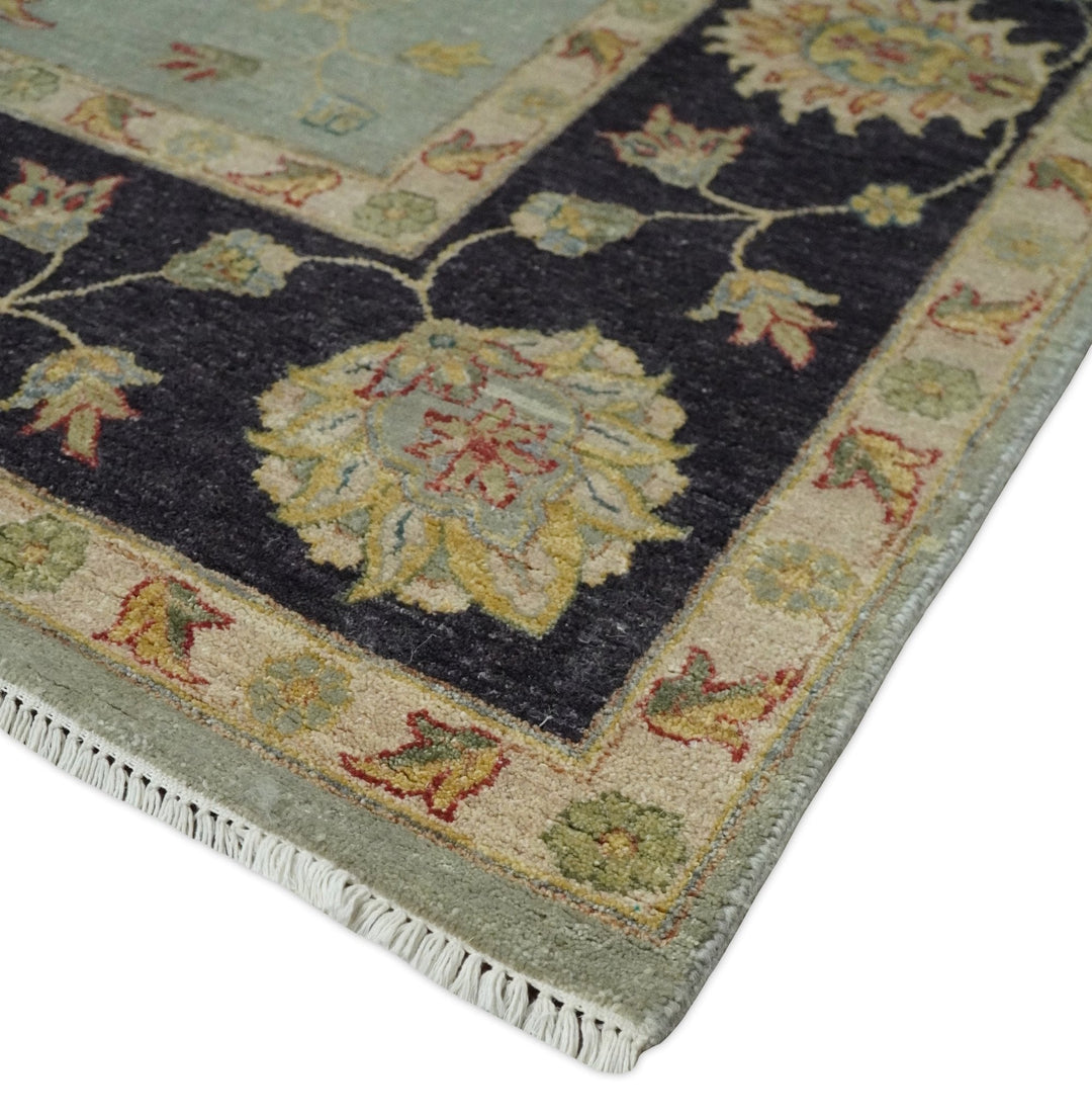 8x10 Fine Hand Knotted Silver and Black Antique Traditional Vintage Persian Wool Rug