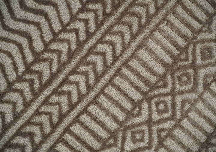 8x10 Hand Tufted Ivory and Bronze Stripes Pattern Rug Multi Size Living Room and Bedroom Rug | TRD6530810S