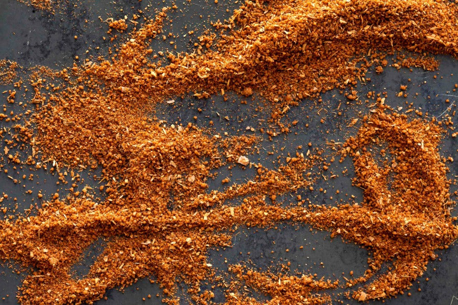 Cinnamon toast spice seasoning powder scattered in a heart shape