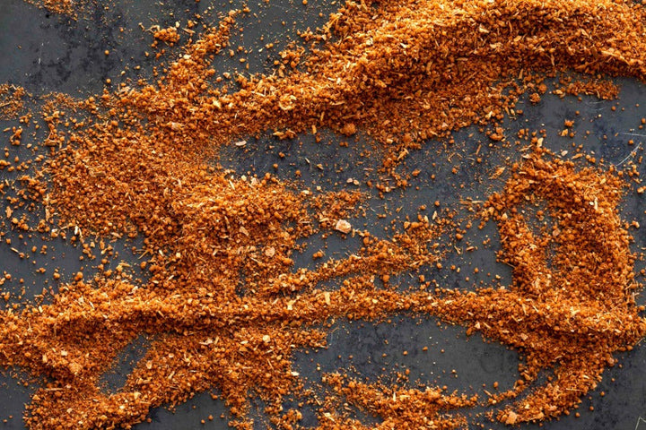 Cinnamon toast spice seasoning powder scattered in a heart shape