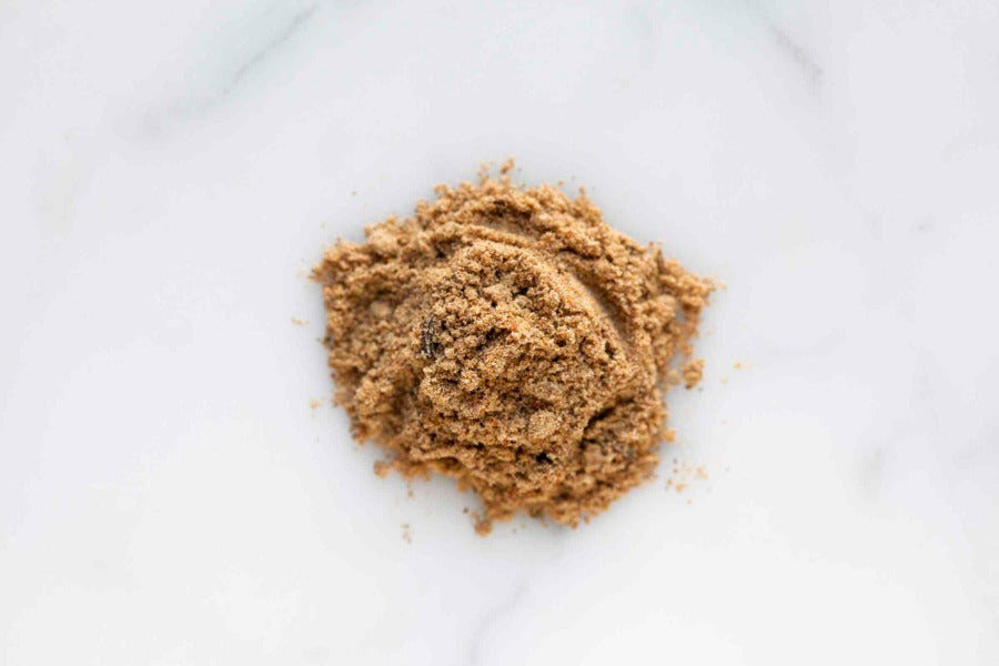 Ground chaat masala spice powder pile