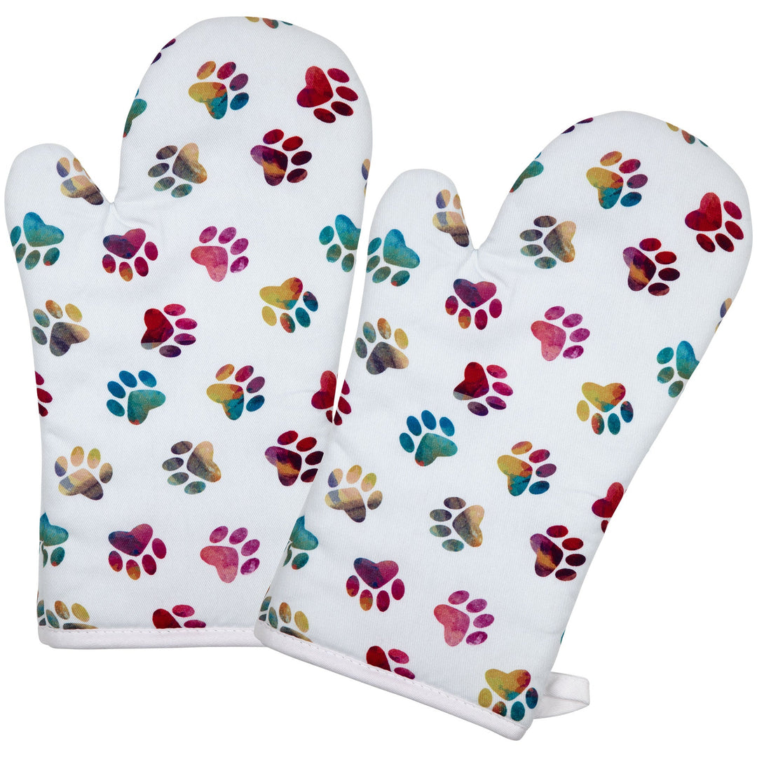 Rainbow Ombre Paws Kitchen Linens