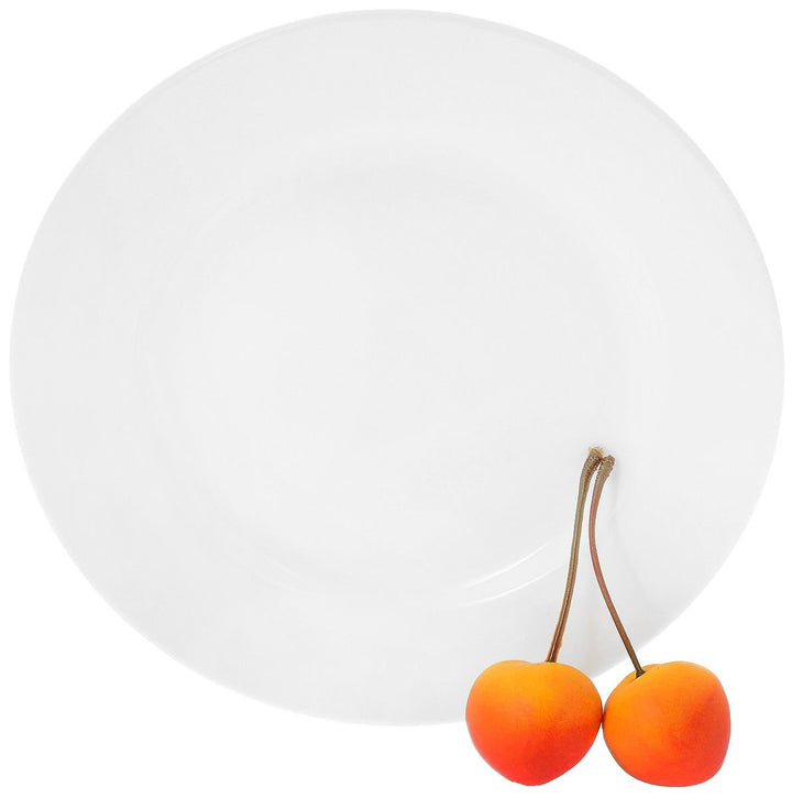 White 6 in round bread plate with rolled rim and shallow center well