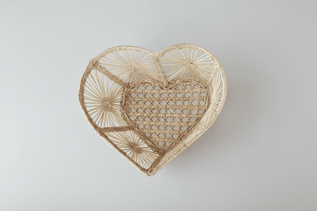 Heart Handwoven Iraca Palm Basket — Basket, [material], MacondoForever