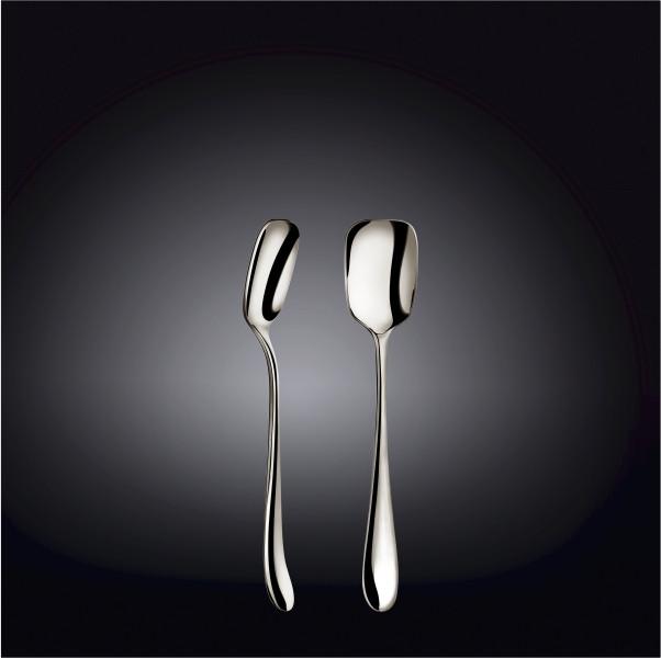 Set of 12 stainless steel ice cream spoons, polished silver, 5.75 in