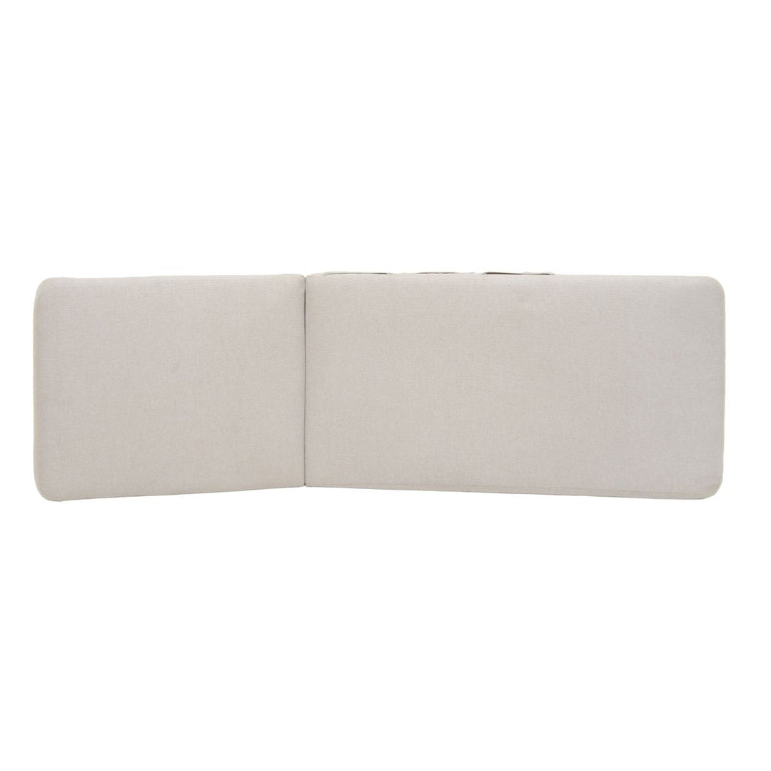 Light beige sun lounger seat cushion set with two padded sections and seams