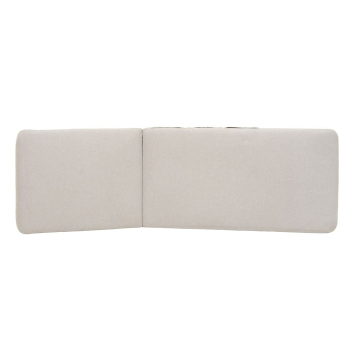 Light beige sun lounger seat cushion set with two padded sections and seams