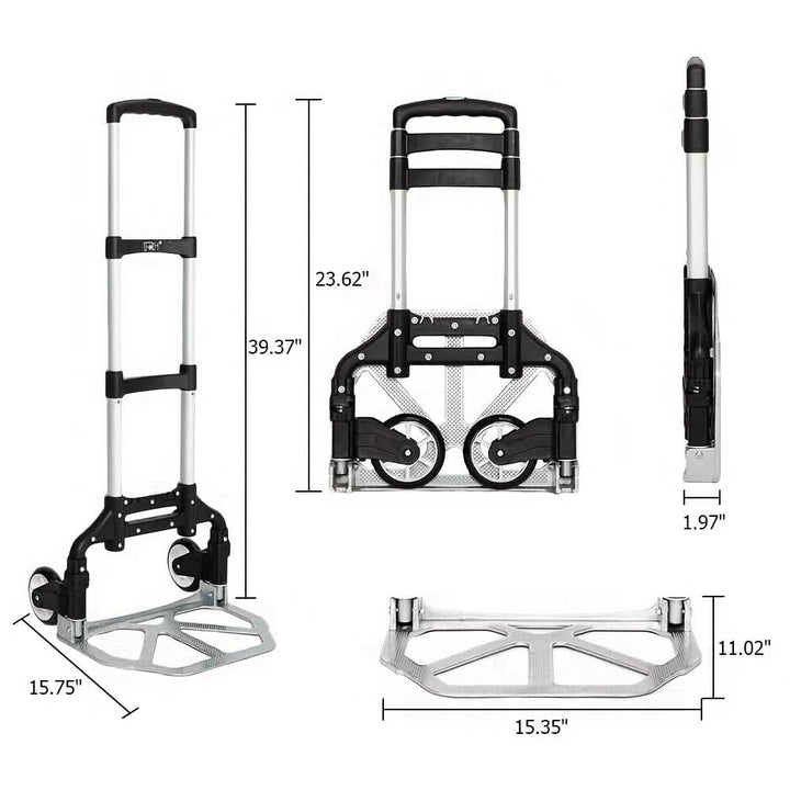 Folding Aluminum Hand-Cart and Dolly–165 lb Capacity
