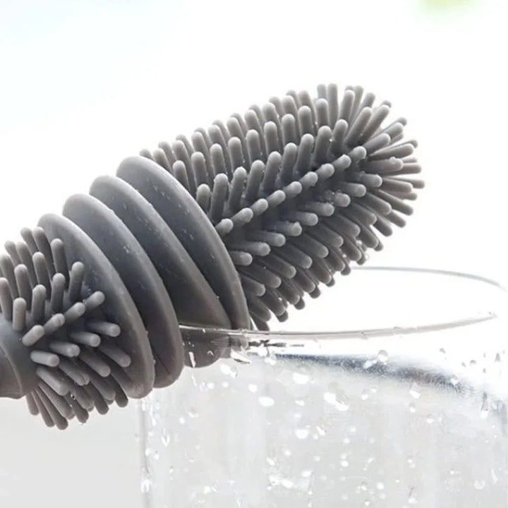 Silicone Milk Bottle Brush Cup Scrubber Glass Cleaner Kitchen Cleaning Tool Long Handle Drink Bottle Glass Cup Cleaning Brush