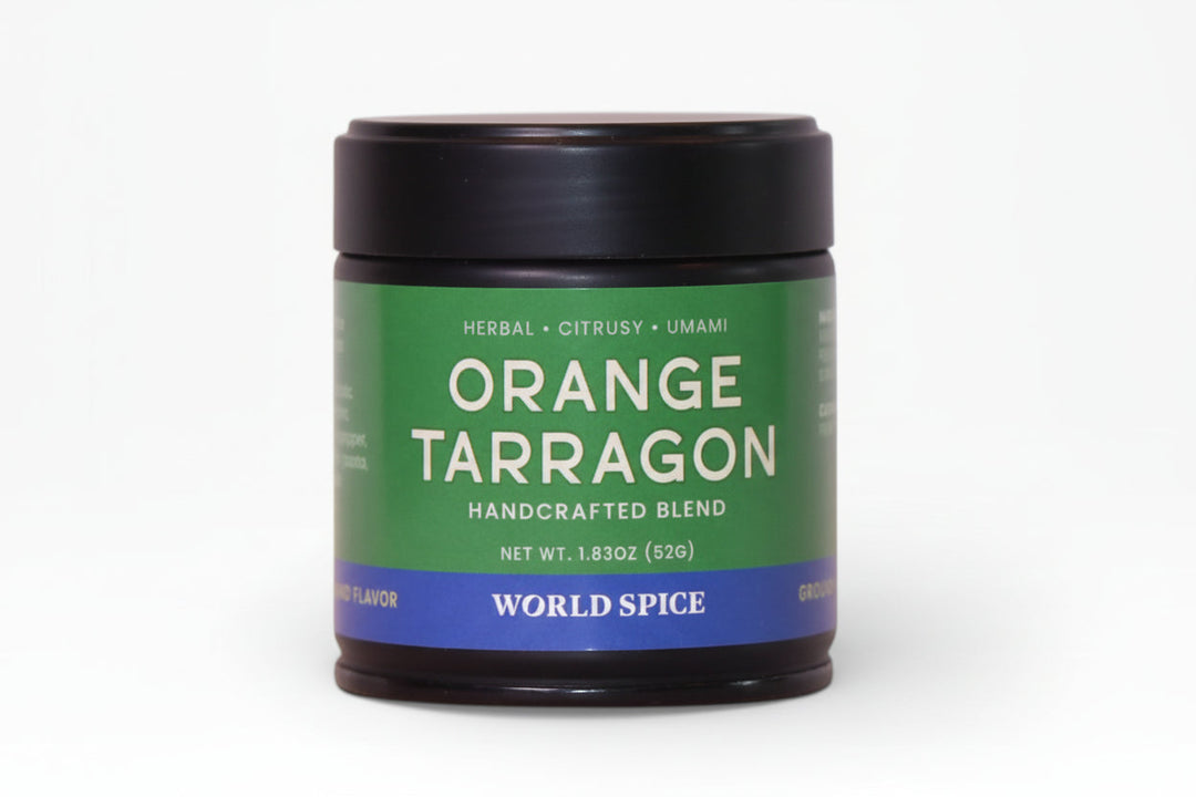Orange tarragon spice jar, hand-crafted blend, 1.8 oz