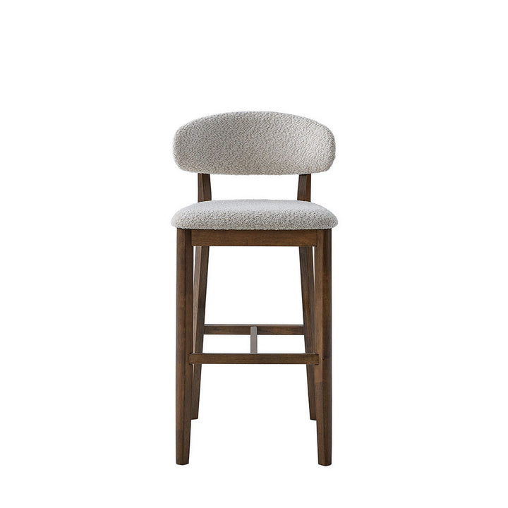 ACTU Bar Stools Set of 2, 30” Upholstered Bar Height Stools, Solid Wood, Mid-Century Modern
