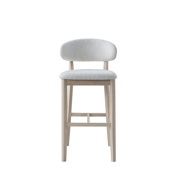 ACTU Bar Stools Set of 2, 30” Upholstered Bar Height Stools, Solid Wood, Mid-Century Modern