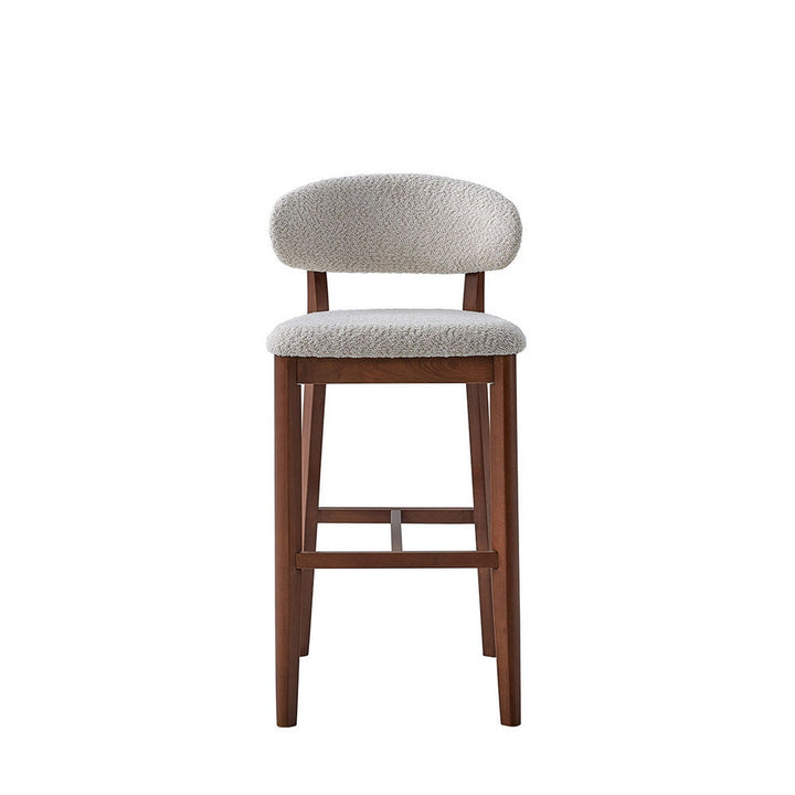 ACTU Bar Stools Set of 2, 30” Upholstered Bar Height Stools, Solid Wood, Mid-Century Modern