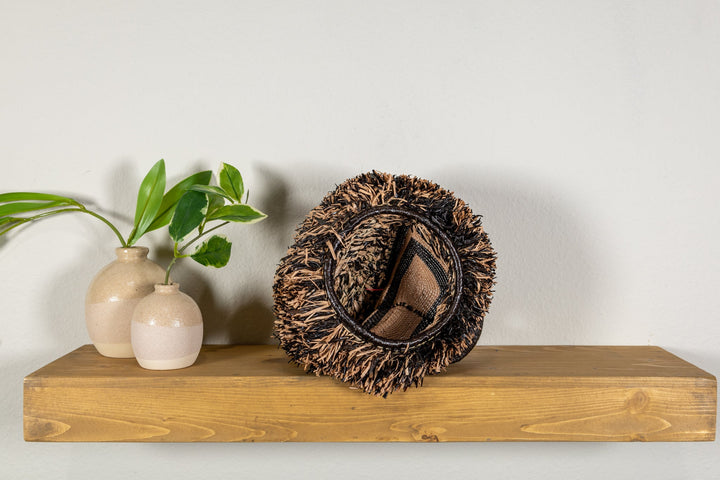 Spider monkey wall mask with dark shag fringe and detailed monkey face insert