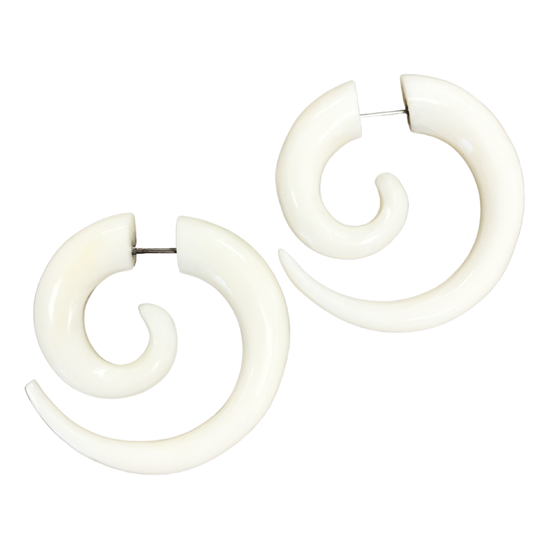 Boho Wooden Hoop Earrings- brown, black, white