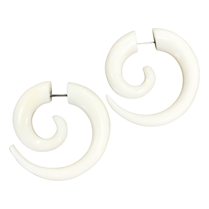 Boho Wooden Hoop Earrings- brown, black, white
