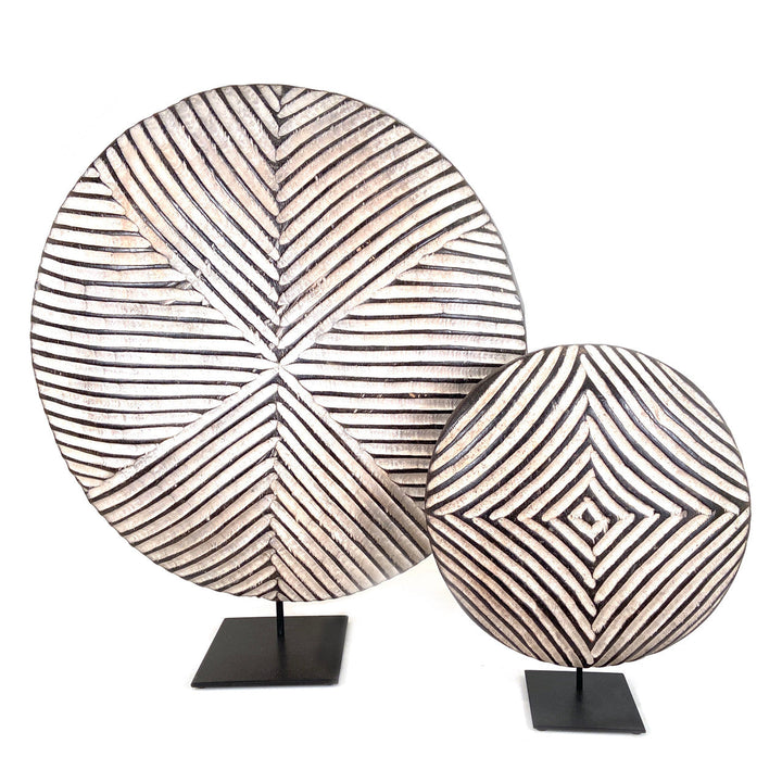 Bamileke Shield 12" Geometric Pattern