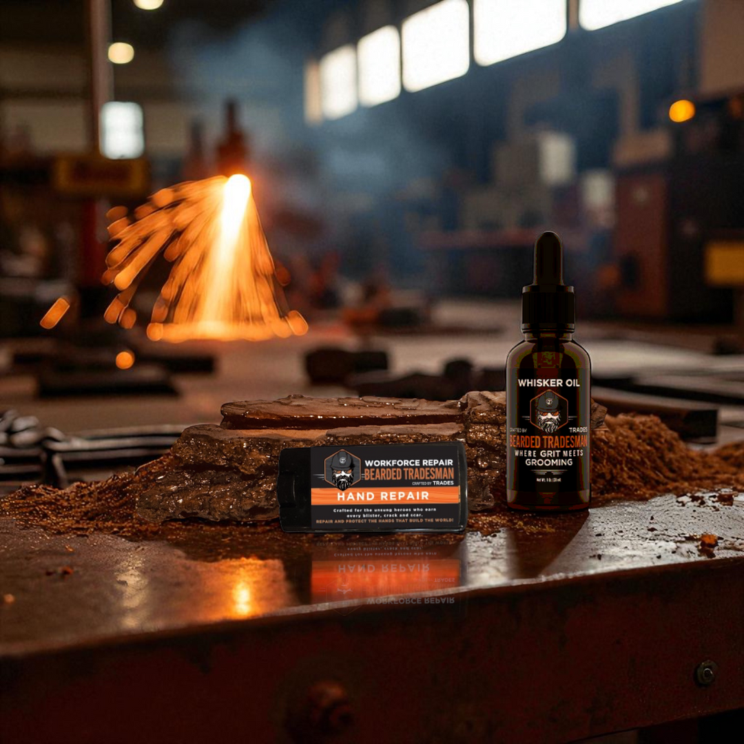 Grind Grit Kit with hand repair wax block and Whisker Oil bottle