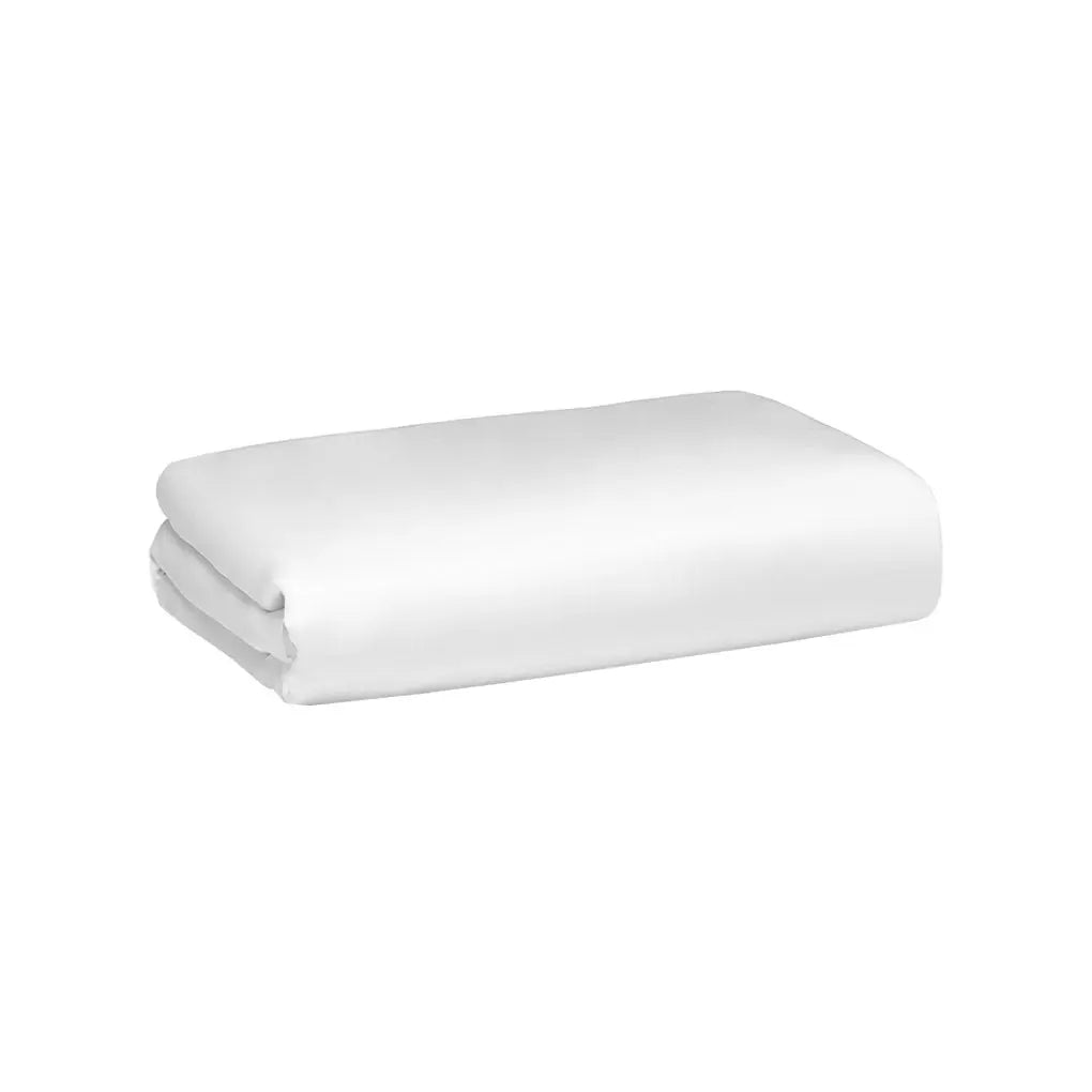 Cloud white crib and toddler fitted sheet, neatly folded