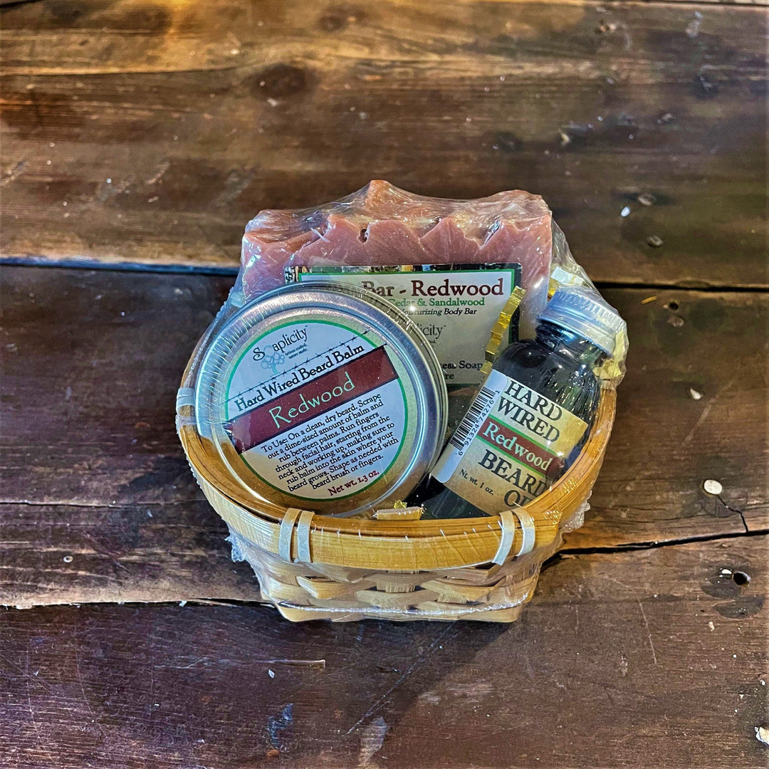 Bearded Trio Gift Set with Hard Wired Beard Oil, Balm, & Body Soap Bar — Bundles, [material], Soaplicity