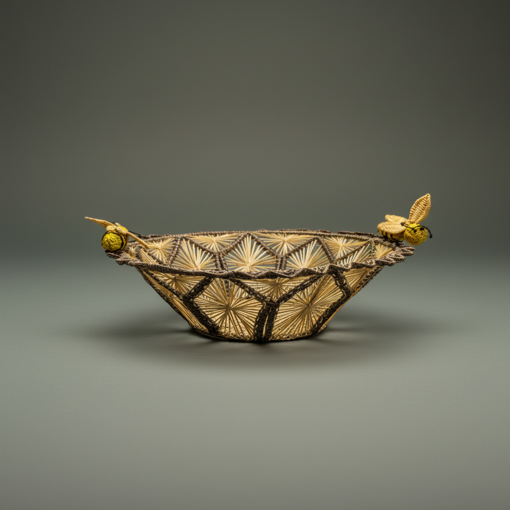 Busy Bees Handwoven Iraca Basket