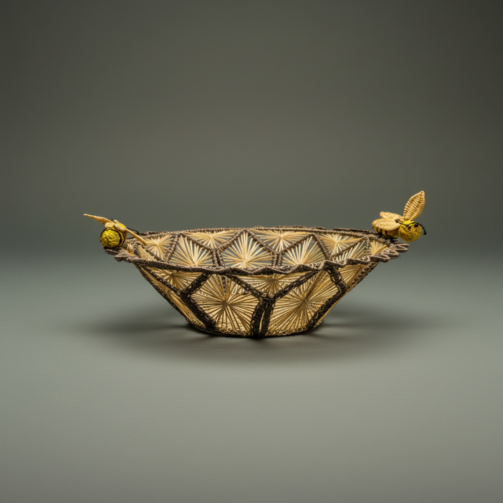 Busy Bees Handwoven Iraca Basket