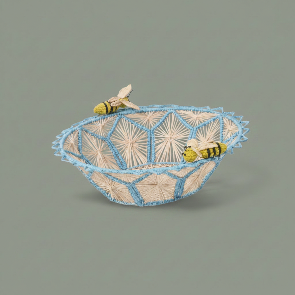 Busy Bees Handwoven Iraca Basket