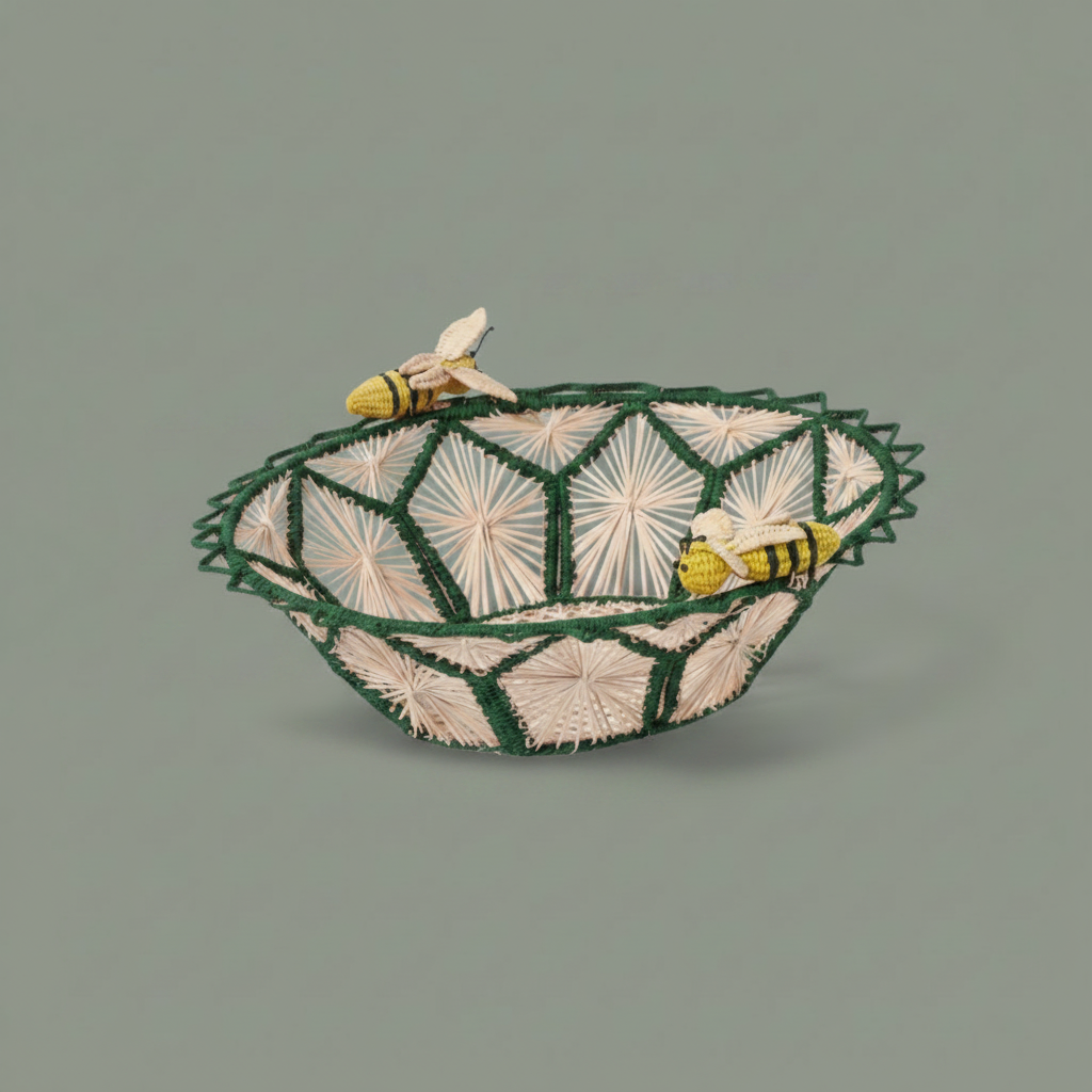 Busy Bees Handwoven Iraca Basket