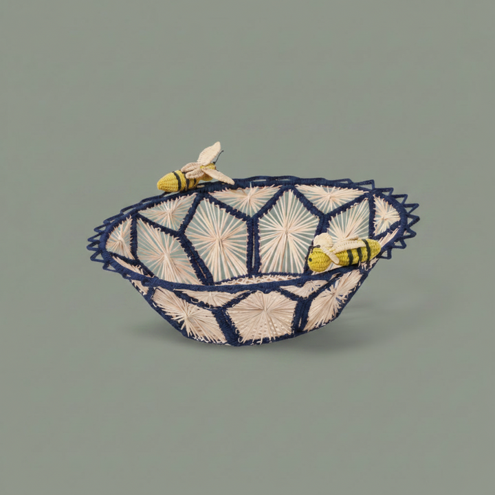 Busy Bees Handwoven Iraca Basket