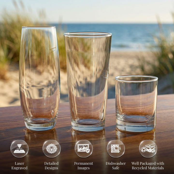 Spyglass Hill Golf Course  - Pebble Beach California - Laser Engraved Glasses - wine, cocktail, beer, champagne glassware