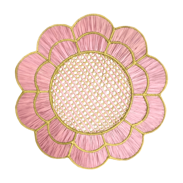 Blush Bloom Handwoven Iraca Placemat - Lilly Pulitzer Inspired Style — Placemats, [material], MacondoForever