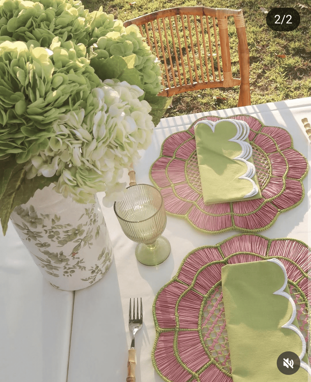 Blush Bloom Handwoven Iraca Placemat - Lilly Pulitzer Inspired Style — Placemats, [material], MacondoForever