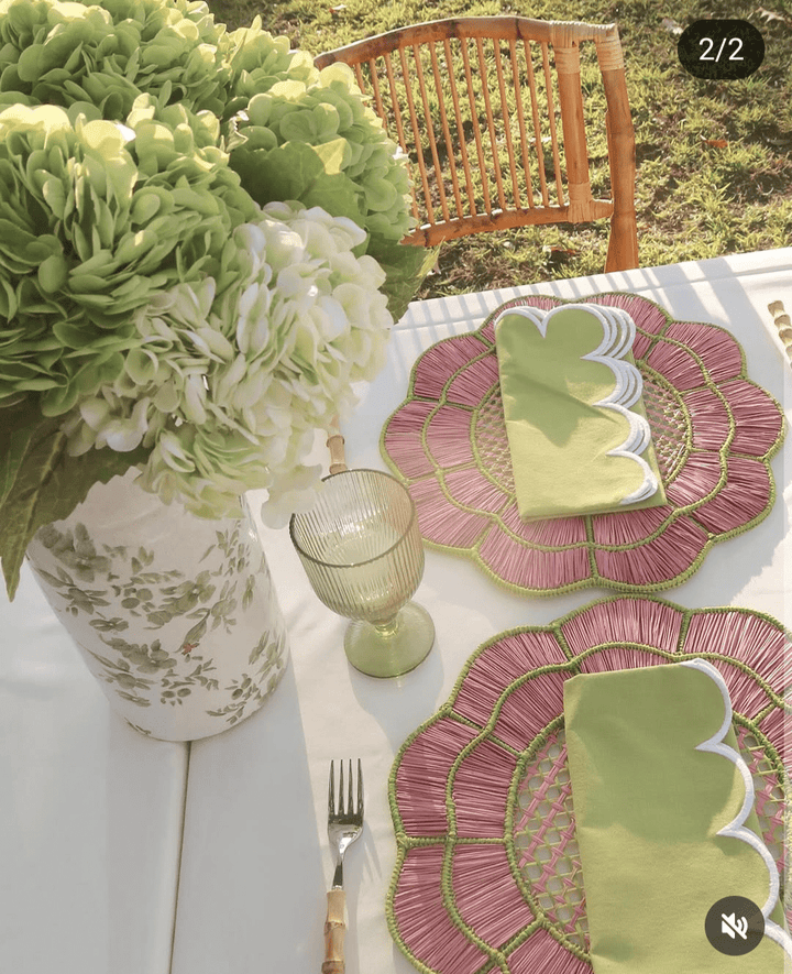 Blush Bloom Handwoven Iraca Placemat - Lilly Pulitzer Inspired Style — Placemats, [material], MacondoForever