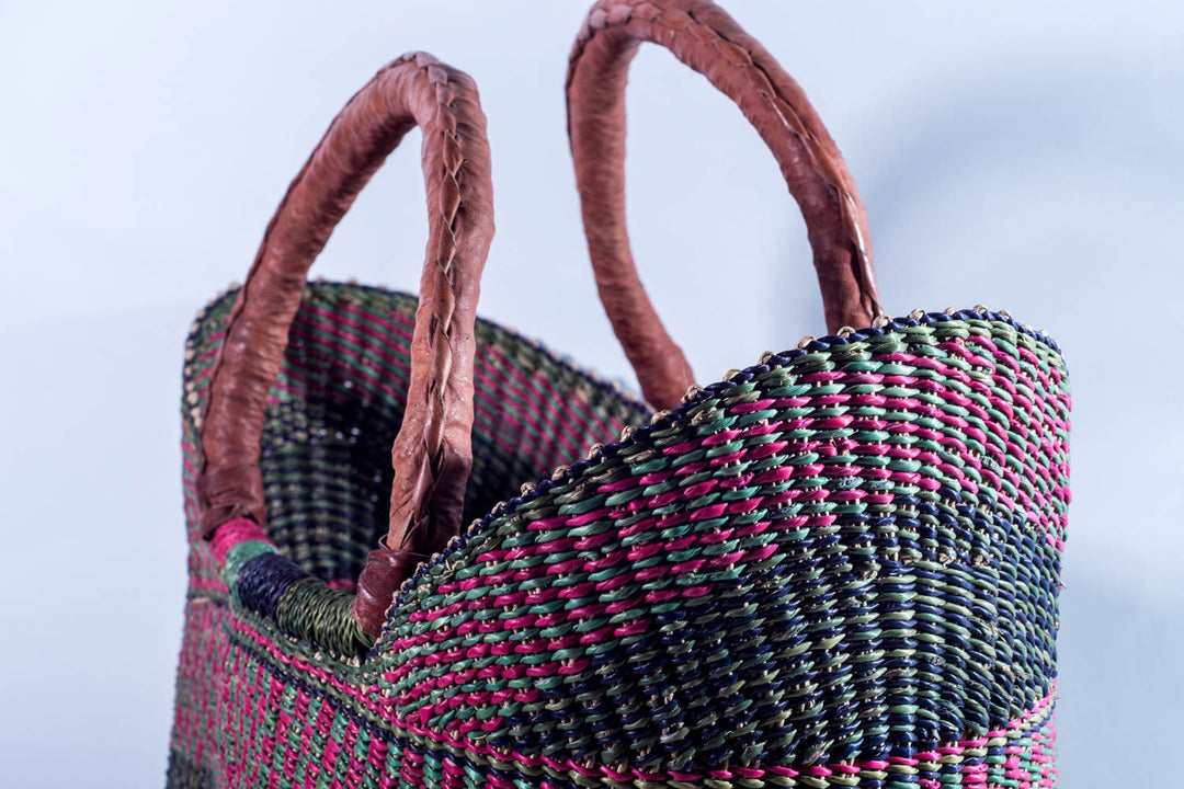 Handwoven Ghanaian Basket Shopper